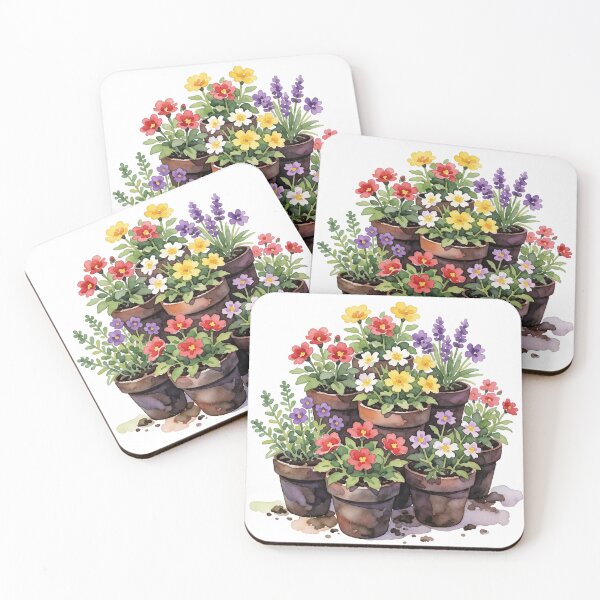 Item preview, Potted Flowers Garden Botanical Illustration designed and sold by AillustriaAK.