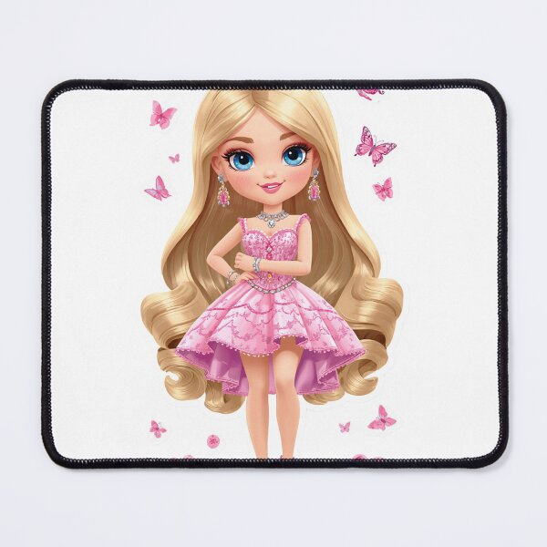 Item preview, Cute Blonde Princess in Pink Dress with Butterflies Sticker designed and sold by JasmineAnjani_art26.