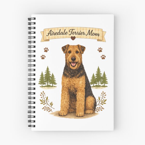 Item preview, Proud Airedale Terrier Mom Cute Dog Lover Vintage Woodland Design designed and sold by FurAndFlaireg.