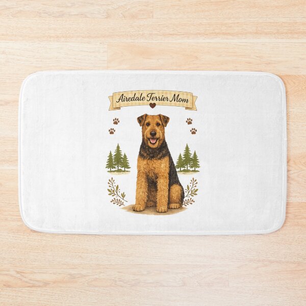Item preview, Proud Airedale Terrier Mom Cute Dog Lover Vintage Woodland Design designed and sold by FurAndFlaireg.