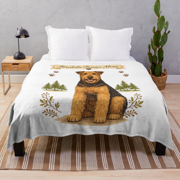 Item preview, Proud Airedale Terrier Mom Cute Dog Lover Vintage Woodland Design designed and sold by FurAndFlaireg.