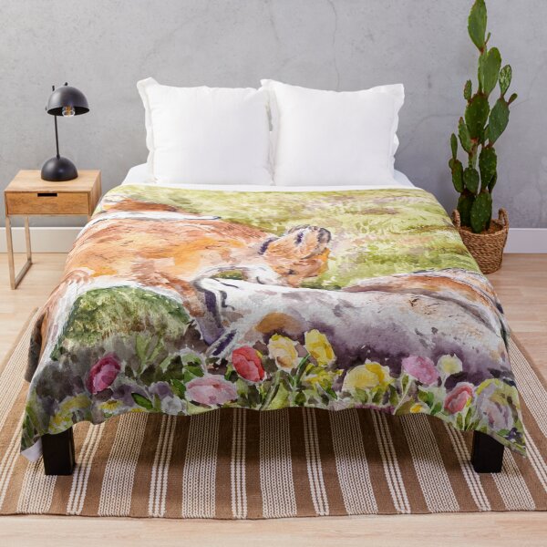 Item preview, 3 baby foxes playing watercolour arts designed and sold by ColorandColor.
