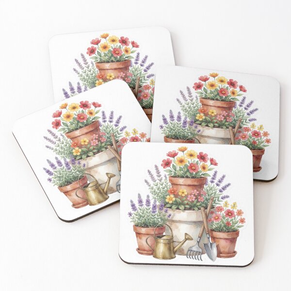 Item preview, Potted Flowers Garden Botanical Illustration designed and sold by AillustriaAK.