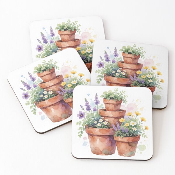 Item preview, Potted Flowers Garden Botanical Illustration designed and sold by AillustriaAK.