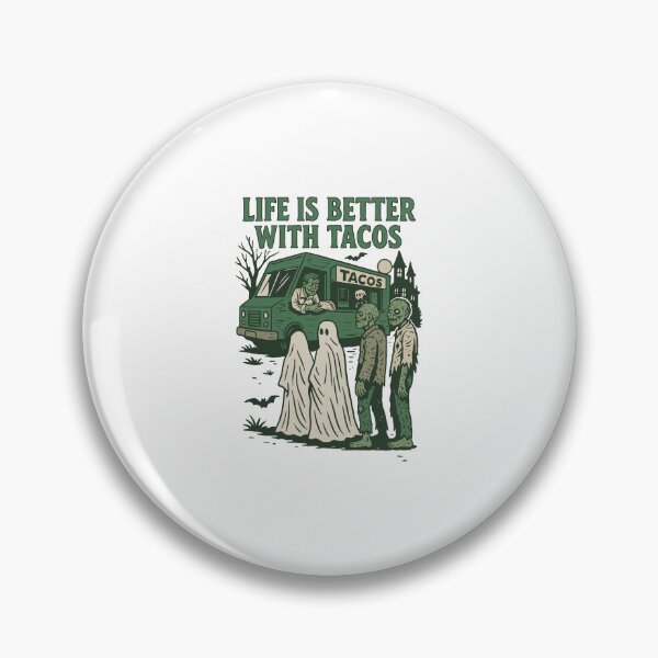 Item preview, Life Is Better With Tacos Funny Halloween Ghosts Zombies Food Truck designed and sold by ajifujpost.