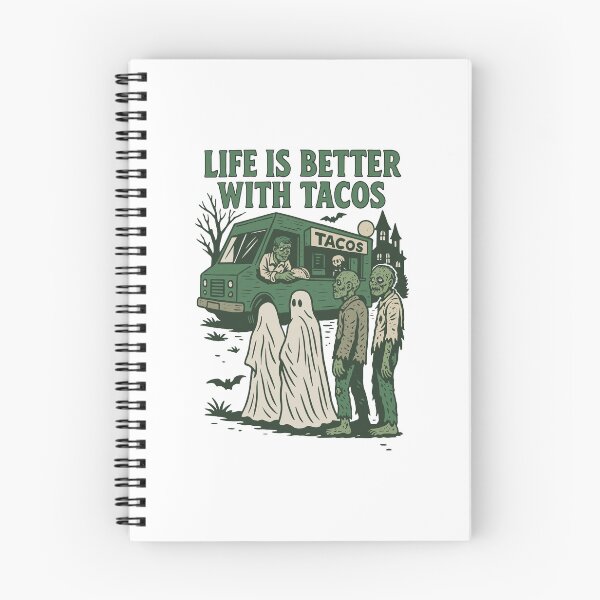 Item preview, Life Is Better With Tacos Funny Halloween Ghosts Zombies Food Truck designed and sold by ajifujpost.
