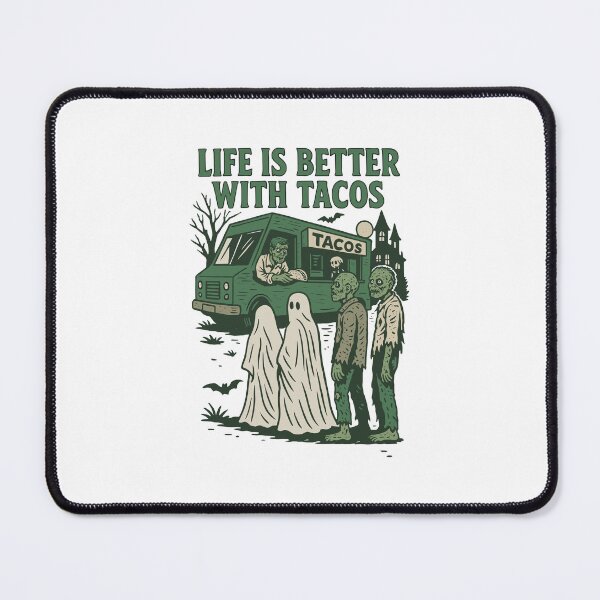 Item preview, Life Is Better With Tacos Funny Halloween Ghosts Zombies Food Truck designed and sold by ajifujpost.