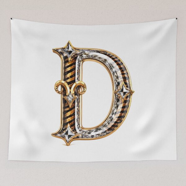 Item preview, Crystal Ramstripe Zodiac Letter D designed and sold by BlissBlvdShop.