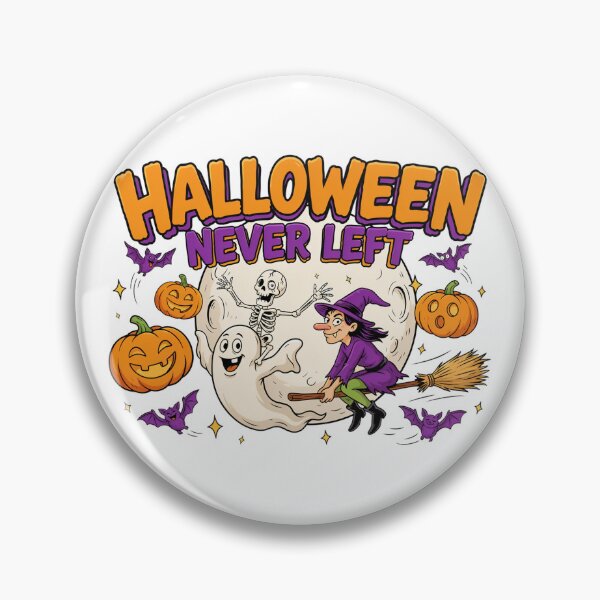Item preview, Halloween Never Left, Retro Cartoon Ghost Witch Skeleton 90s designed and sold by CryptReel.