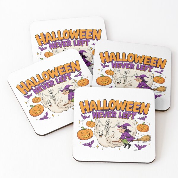 Item preview, Halloween Never Left, Retro Cartoon Ghost Witch Skeleton 90s designed and sold by CryptReel.