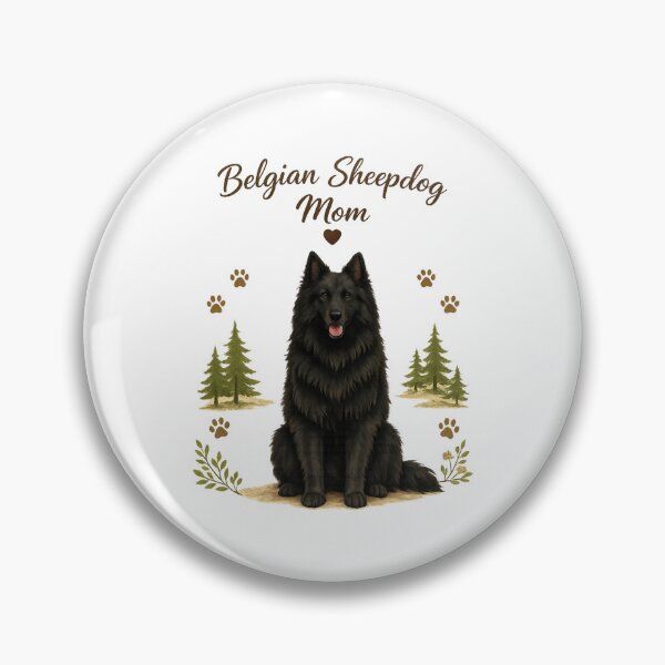 Item preview, Proud Belgian Sheepdog Mom Cute Dog Lover Vintage Woodland Design designed and sold by FurAndFlaireg.