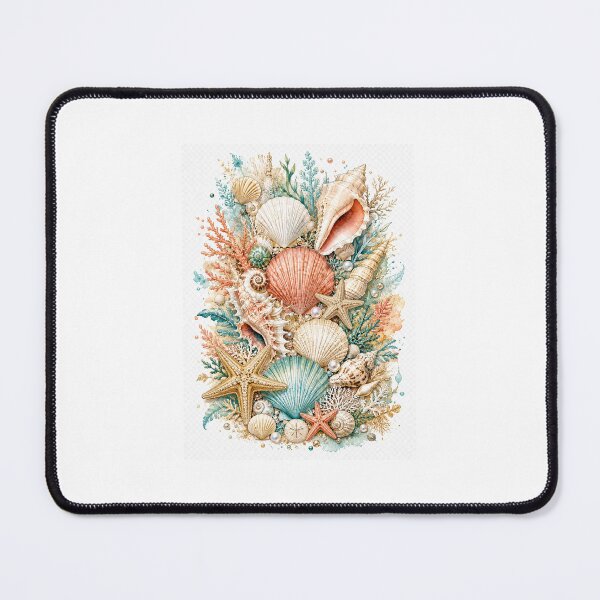 Item preview, Coastal Seashell Paradise Watercolor Art designed and sold by Anki2014.
