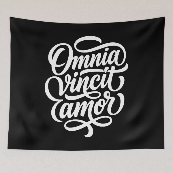 Item preview, Omnia Vincit Amor Latin Script Love Quote designed and sold by AntiqueImages.