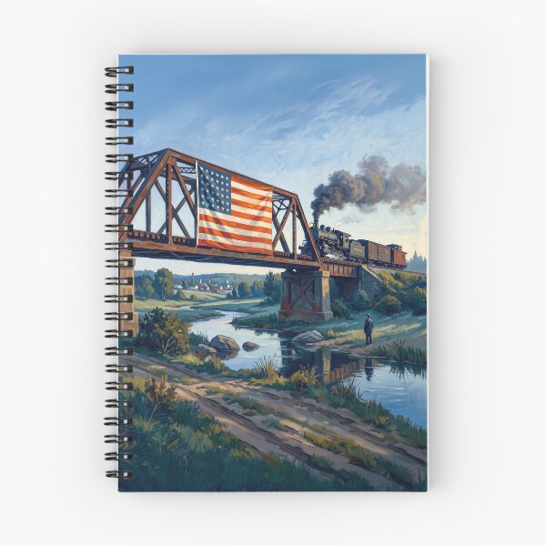 Item preview, American Flag And Steam Locomotive designed and sold by Home Decor Art.