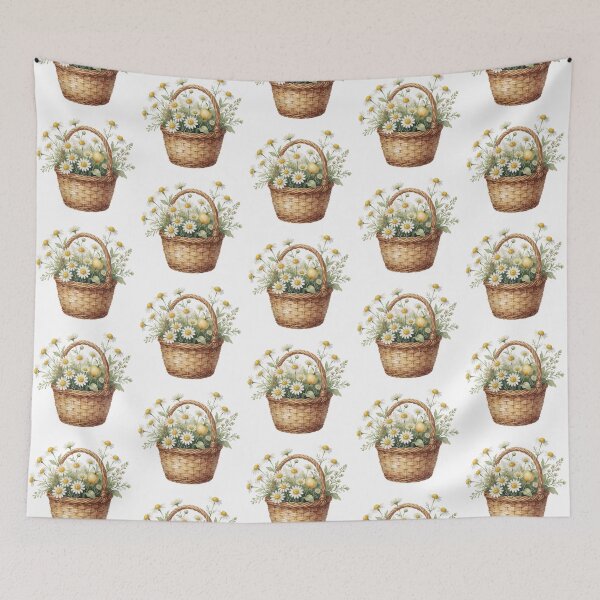 Item preview, Wildflower Basket Botanical Cottage Garden Illustration designed and sold by AillustriaAK.