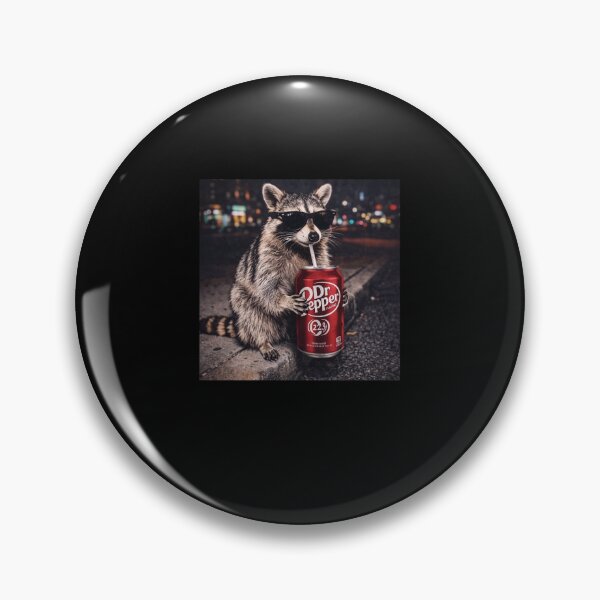 Item preview, Funny Raccoon Drinking Dr Pepper Soda Night City Vintage designed and sold by ajifujpost.