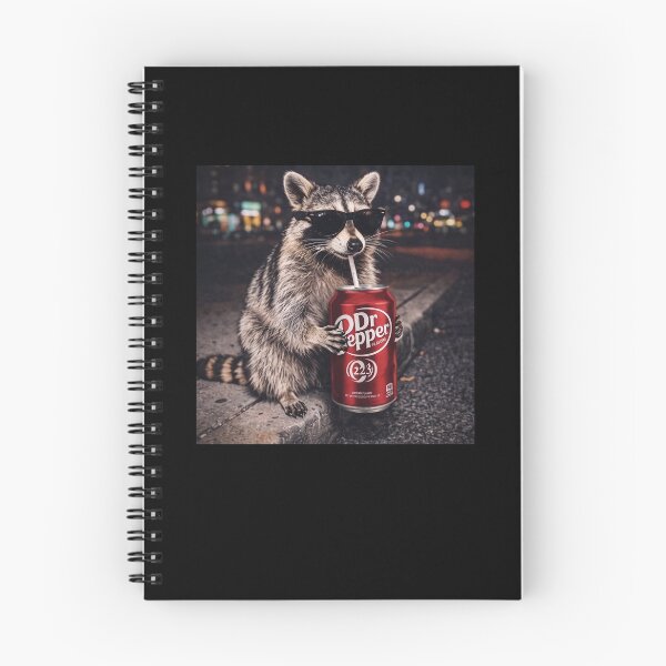 Item preview, Funny Raccoon Drinking Dr Pepper Soda Night City Vintage designed and sold by ajifujpost.