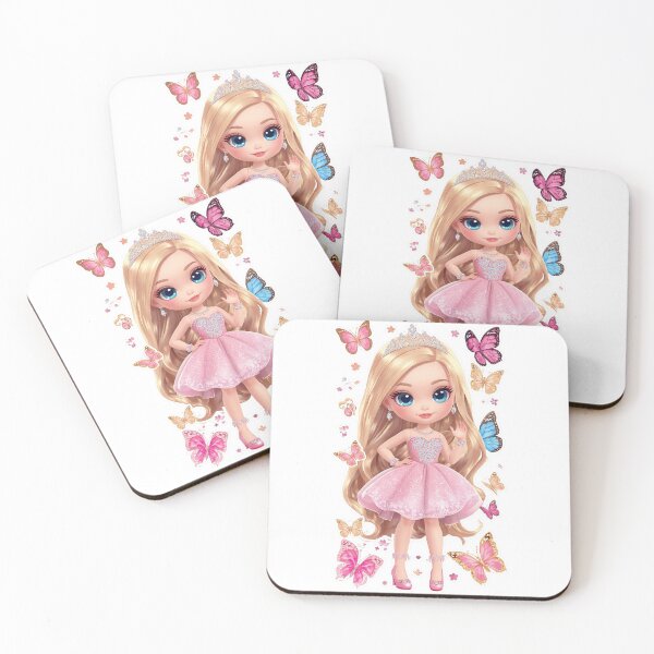 Item preview, Magical Sparkly Princess in Pink Gown with Butterflies Sticker designed and sold by JasmineAnjani_art26.
