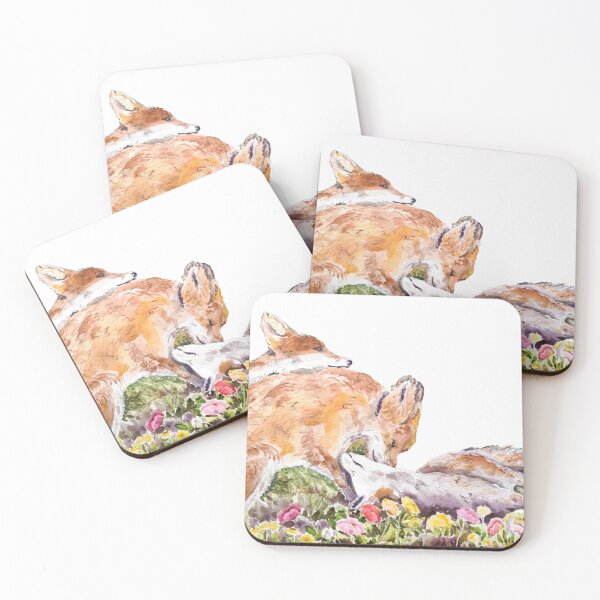 Item preview, 3 baby foxes playing watercolour arts no background  designed and sold by ColorandColor.