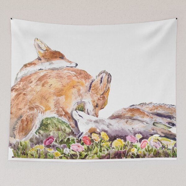 Item preview, 3 baby foxes playing watercolour arts no background  designed and sold by ColorandColor.