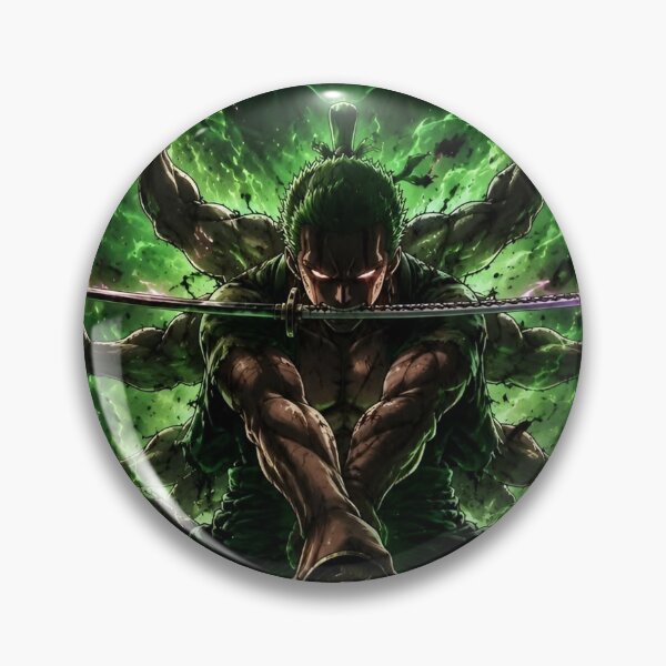Item preview, Emerald Three Sword Spirit Warrior | Dark Anime Inspired Samurai Wall Art designed and sold by Dyan4.