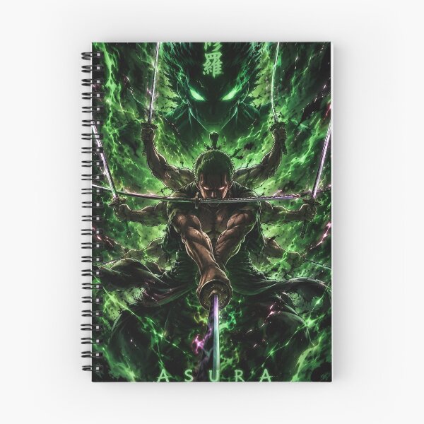 Item preview, Emerald Three Sword Spirit Warrior | Dark Anime Inspired Samurai Wall Art designed and sold by Dyan4.