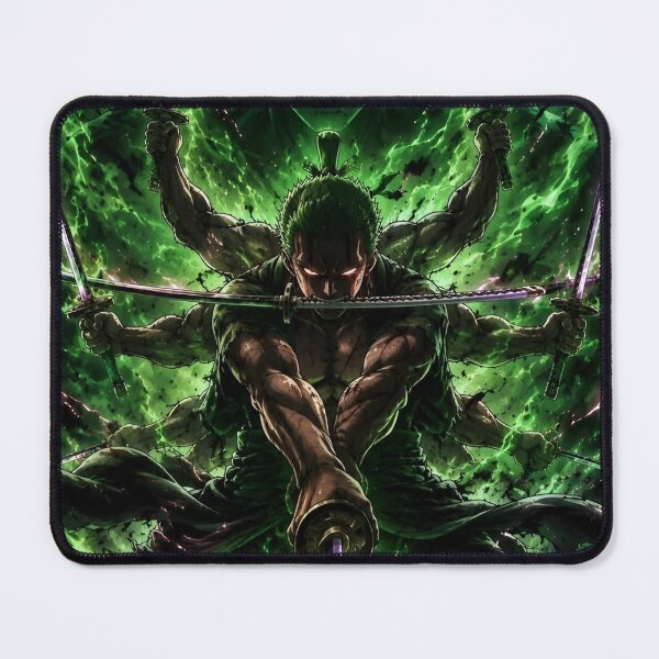 Item preview, Emerald Three Sword Spirit Warrior | Dark Anime Inspired Samurai Wall Art designed and sold by Dyan4.