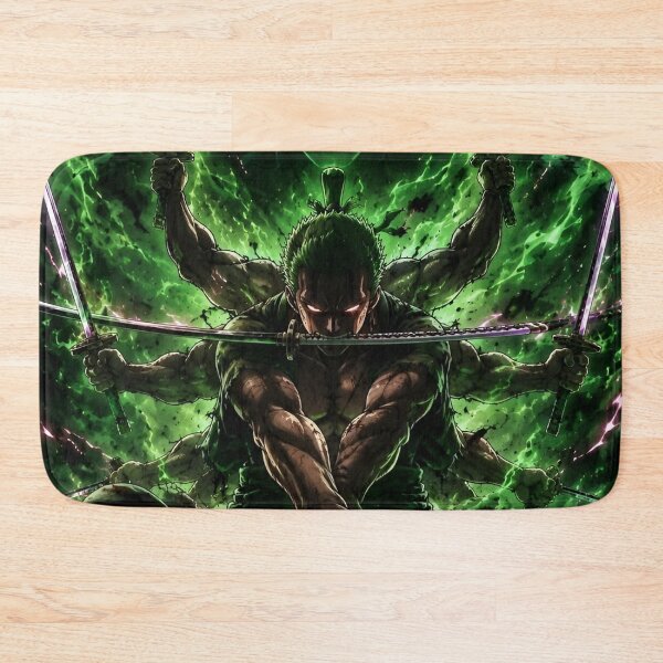 Item preview, Emerald Three Sword Spirit Warrior | Dark Anime Inspired Samurai Wall Art designed and sold by Dyan4.