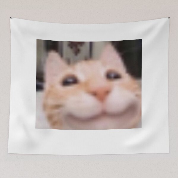 Item preview, smiling kitty meme designed and sold by cloudzer0000.
