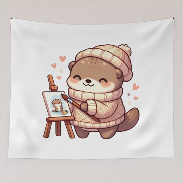 Item preview, Cozy Otter Painting | Cute Kawaii Artist  designed and sold by vigzhifushions.