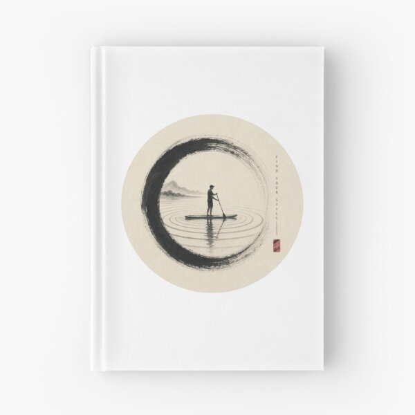 Item preview, Enso Circle Paddle Board Japanese Brush Art Print Sticker Sumi Ink Water Gift designed and sold by sharifex.