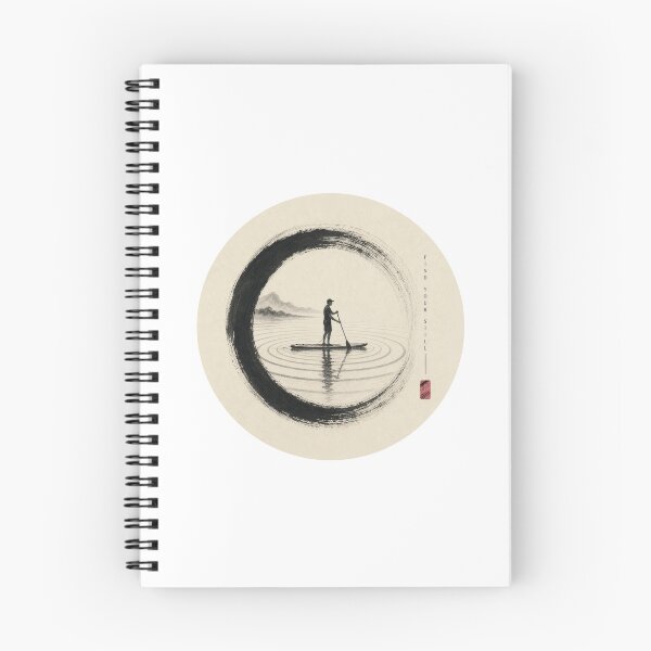 Item preview, Enso Circle Paddle Board Japanese Brush Art Print Sticker Sumi Ink Water Gift designed and sold by sharifex.