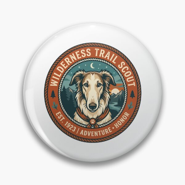 Item preview, Majestic Borzoi Wilderness Scout Emblem designed and sold by ArcApparel2020.