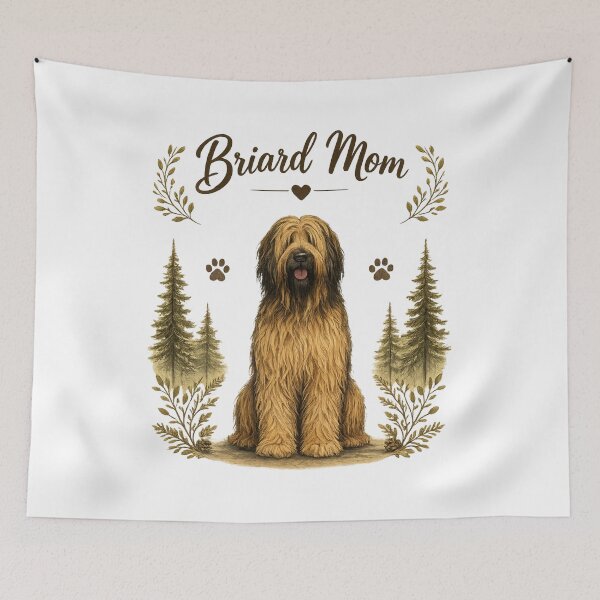 Item preview, Briard Mom Cute Dog Lover Vintage Woodland Design designed and sold by FurAndFlaireg.
