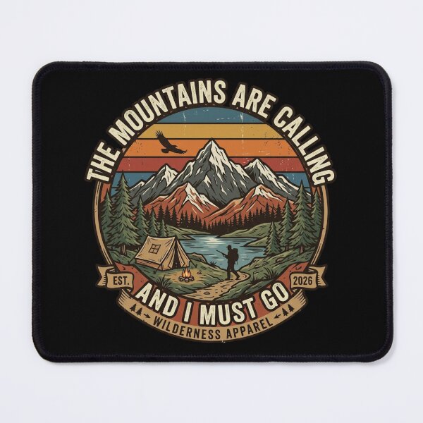 Item preview, The Mountains Are Calling And I Must Go Vintage Camping Est 2026 designed and sold by PACS0011.