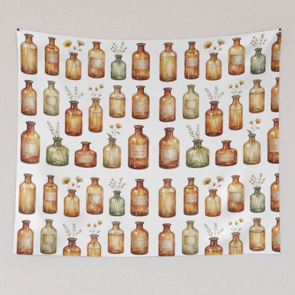 Item preview, Dried Herbs Apothecary Jars Botanical Illustration designed and sold by AillustriaAK.