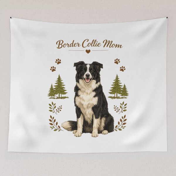 Item preview, Border Collie Mom Cute Herding Dog Lover Vintage Woodland Design designed and sold by FurAndFlaireg.