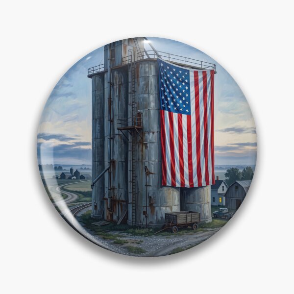 Item preview, American Flag On Grain Silo designed and sold by Home Decor Art.