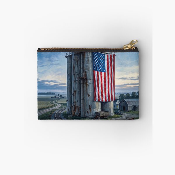 Item preview, American Flag On Grain Silo designed and sold by Home Decor Art.