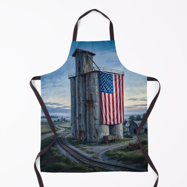 Item preview, American Flag On Grain Silo designed and sold by Home Decor Art.