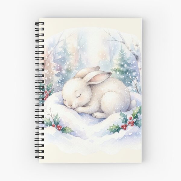 Item preview, Sleeping Snow Hare Winter Watercolor designed and sold by CalmCapy Co.
