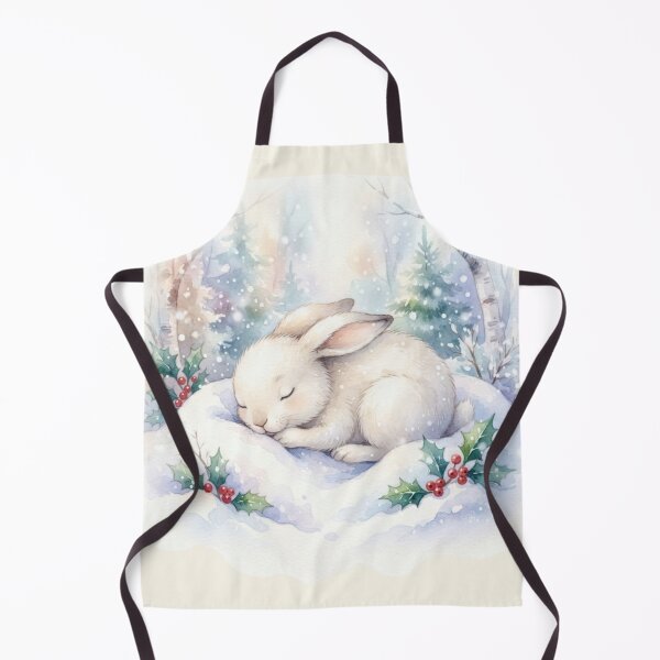 Item preview, Sleeping Snow Hare Winter Watercolor designed and sold by CalmCapy Co.