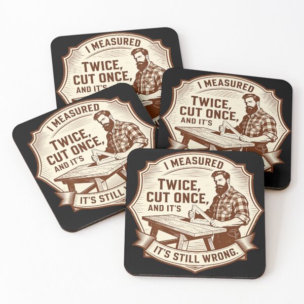 Item preview, Funny Woodworking Quote I Measured Twice Cut Once Carpenter Gift designed and sold by thoughtswear.