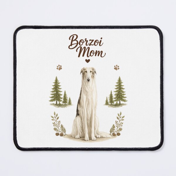 Item preview, Borzoi Mom Elegant Sighthound Dog Lover Vintage Woodland Design designed and sold by FurAndFlaireg.