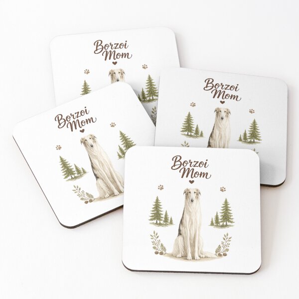 Item preview, Borzoi Mom Elegant Sighthound Dog Lover Vintage Woodland Design designed and sold by FurAndFlaireg.