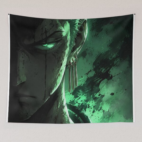 Item preview, Zoro | Emerald Shadow Swordsman | Dark Anime Inspired Warrior Portrait designed and sold by Dyan4.