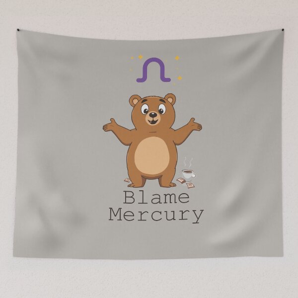 Item preview, Blame Mercury Retrograde Bear Design  – Funny Astrology Chaos Design for Astrology Lovers, Zodiac Fans & Cosmic Gift Ideas designed and sold by AbderraimArt.