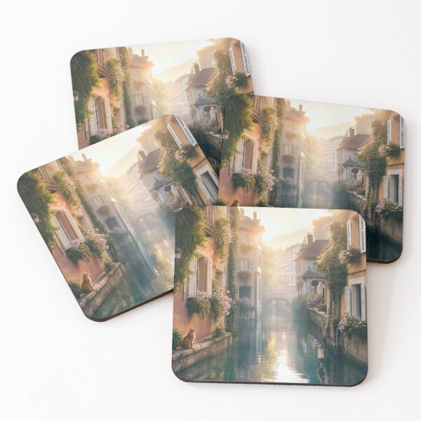 Item preview, European Canal in Sunlight with Ginger Cat designed and sold by Maria Dryfhout.