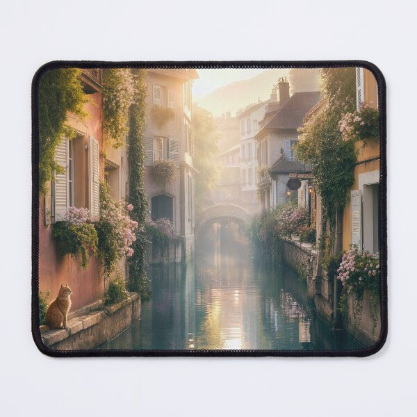 Item preview, European Canal in Sunlight with Ginger Cat designed and sold by Maria Dryfhout.