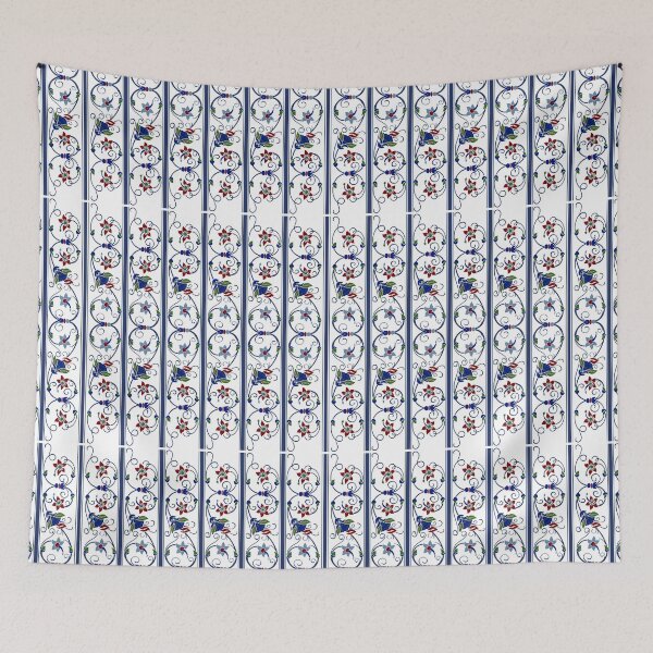 Item preview, Royal Blue Floral Border Pattern designed and sold by reanacreations.